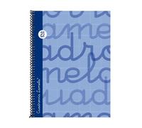 Cuaderno Espiral LAMELA 4º 80H Cuadrovía 2,5 mm. Tapa Extradura Azul