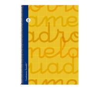Cuaderno Espiral LAMELA 4º 80H Cuadrovía 2,5 mm. Tapa Extradura Naranja