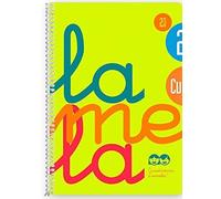 Cuaderno Espiral LAMELA Fluor, 4º 80 Hojas Cuadro 2,5 mm. Tapa Plástico (Amarillo) A5 PEQUEÑO