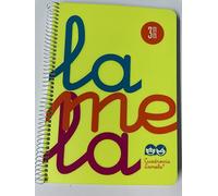 Cuaderno Espiral LAMELA Fluor, 4º 80 Hojas Cuadro 3 mm. Tapa Plástico (Amarillo)