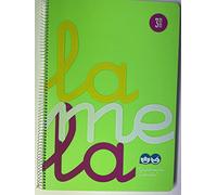 Cuaderno Espiral LAMELA Fluor, 4º 80 Hojas Cuadro 3 mm. Tapa Plástico (Verde)