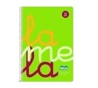 Cuaderno Espiral LAMELA Fluor, 4º 80 Hojas Cuadro 2,5 mm. Tapa Plástico (Verde)