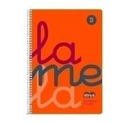 Cuaderno Espiral LAMELA Fluor, 4Âº 80 Hojas Cuadro 3 mm. Tapa PlÃ¡stico (Naranja)