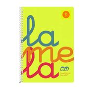 Cuaderno Espiral LAMELA Fluor, 4Âº 80 Hojas Cuadro 4 mm. Tapa PlÃ¡stico (Amarillo)