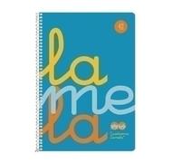 Cuaderno Espiral LAMELA Fluor, 4Âº 80 Hojas Cuadro 4 mm. Tapa PlÃ¡stico (Azul)