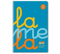 Cuaderno Espiral LAMELA Fluor, Folio 80H Cuadrovía 4 mm. Tapa Plástico Azul