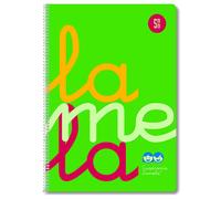 Cuaderno Espiral LAMELA Fluor, Folio 80H Cuadrovía 5 mm. Tapa Plástico Verde