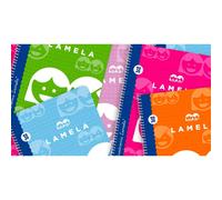 Cuaderno Espiral LAMELA Folio 80H Cuadrovía 3 mm. Tapa Básica Surtido