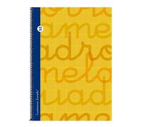 Cuaderno Espiral LAMELA Folio 80H Cuadrovía 3 mm. Tapa Extradura Naranja