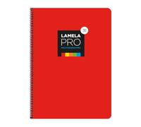 Cuaderno Espiral LAMELA Pro, Folio 100H Cuadrovía 3 mm. Tapa Extradura Rojo