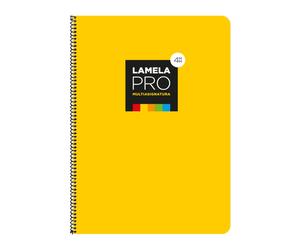 Cuaderno Espiral LAMELA Pro, Folio 100H Cuadrovía 4 mm. Tapa Extradura Amarillo