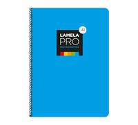 Cuaderno Espiral LAMELA Pro, Folio 100H Cuadrovía 4 mm. Tapa Extradura Azul