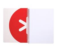 CUADERNO ESPIRAL LIDERPAPEL A4 ANTARTIK TAPA DURA 80H 90GR CUADRO 4MM CON MARGEN COLOR FRAMBUESA