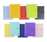 Cuaderno espiral liderpapel a4 crafty tapa forrada 80h 90 gr cuadro 3 mm con margen colores surtidos - BF49
