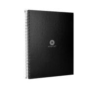 CUADERNO ESPIRAL LIDERPAPEL A4 MICRO ANTARTIK TAPA FORRADA80H 90 GR RAYADO PUNTOS 1 BANDA 4 TALADROS NEGRO