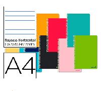 Cuaderno espiral liderpapel a4 micro jolly tapa forrada 140h 75 gr horizontal 5 bandas4 taladros colores surtidos - BA02