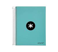 Cuaderno espiral liderpapel a5 micro antartik tapa forrada120h 100 gr cuadro 5 mm 5 band6 taladros color menta - KD90
