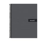 CUADERNO ESPIRAL LIDERPAPEL A5 MICRO CRAFTY TAPA FORRADA 120H 90 GR CUADRO 5MM 5 BANDAS6 TALADROS COLOR NEGRO