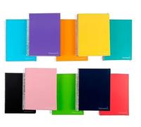 Cuaderno espiral liderpapel a5 micro jolly tapa forrada 140h 75 gr cuadro 5mm 5 bandas6 taladros colores surtidos - BJ55