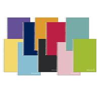 CUADERNO ESPIRAL LIDERPAPEL A5 MICRO JOLLY TAPA FORRADA 140H 75 GR HORIZONTAL 5 BANDAS6 TALADROS COLORES SURTIDOS