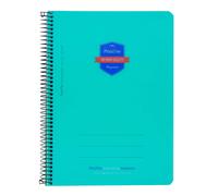 Cuaderno Espiral PRAXTON Premium Verde, Folio 80H Tapa Plástico Cuadros 4 mm.