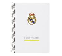Cuaderno Espiral REAL MADRID 1ª Equip. 2025/26, 4º 80H Tapa Dura Cuadros 4mm.