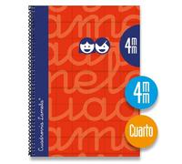 Cuaderno lamela rojo cuarto 5 piezas 80 hojas
