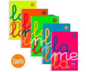 Cuaderno lamela tamaño cuartilla 4mm Rojo