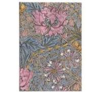 Morris Pink Honeysuckle (William Morris) Midi Unlined Hardcover Journal: Hardcover, 120 gsm, ribbon marker, memento pouch, elastic closure, book edge printing