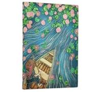 Cuaderno ondas de loto midi rayada tapa flexi Paperblanks