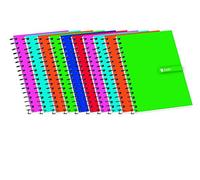 Cuadernos 8º(A6) Enri. Pack de 10 unidades. Tapa blanda. Cuadrícula 4x4. Colores aleatorios.