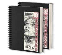 Cuadernos de bocetos 2A4, tapa dura encuadernada en espiral de 100 g/m², 160 hojas/320 páginas, papel de dibujo blanco natural, cuaderno de bocetos profesional para niños, adultos y artistas