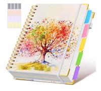 Cuadernos en espiral de 8.5 x 11 pulgadas para trabajar con pestañas divisoras extraíbles, 300 páginas, cuaderno de 5 asignaturas, cuaderno de rayas universitarias, diario de 100 g/m² para tomar notas