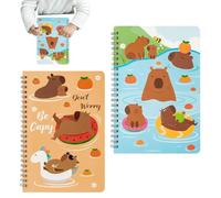 Cuadernos escolares | Cuaderno A5 de anillas para escuela - 2 piezas juego tema Capibara para apuntes reuniones bocetos