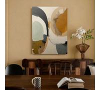 Cuadro abstracto en arcilla y beige verdoso de estilo escandinavo moderno para pared, ideal para salón, dormitorio, cocina o baño (60x108cm/sin marco).