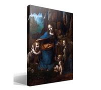 Cuadro Canvas Virgen de las Rocas de Leonardo Da Vinci - Alta Resolución - Lienzo 100% Algodón - Bastidor Reforzado - Fabricado en España 55 cm x 75 cm