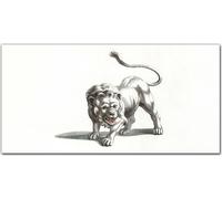 Cuadro decorativo de acrílico, 140 cm x 70 cm. Imagen de acrílico endurecido sobre panel de vidrio acrílico, ideal para decorar salones o cocinas. Decoración de pared con motivos de animales: gato, le