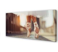 Cuadro decorativo para pared, 120x60 cm, diseño de zapatillas de ballet, con una mujer y las piernas