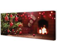 Cuadro decorativo para pared, 125x50 cm. Decoración navideña, árbol de Navidad
