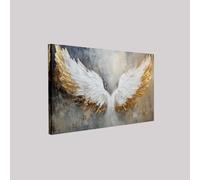 Cuadro decorativo salón Alas de ángel doradas 70 x 50 cm lienzo pared Retro moderno decoración dormitorio comedor pasillo baño oficina cocina
