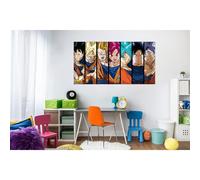 Cuadro Dragon Ball Super Fases de Goku 100x100cm - PVC Resistente y Económico - Producto Oficial y Original - Decoración para Habitaciones Multicolor