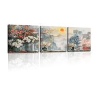Cuadro en Lienzo de Paisaje, Montaña, Flores, Laminas Decorativa 3X 30x30cm