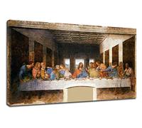 Cuadro La última cena Leonardo da Vinci - The last supper marco lienzo de impresión con o sin marco - elegir el tamaño que prefiera de-cm 50 a 130 cm de ancho (CUADRO CON MARCO DE MADERA, CM 90X50)