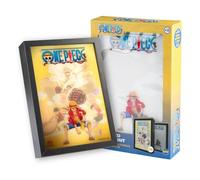 Cuadro One piece Manga - Poster enmarcado con LUZ LED para Decoracion Hogar o Set Up Gaming | One Piece Merchandising Regalos para Fans del Manga y Anime | 3 Tonos Luz y 5 Niveles Brillo (20x28cm)