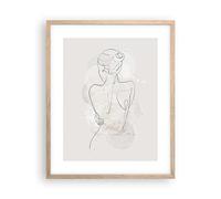 Cuadro Póster Marco Roble 40x50 cm Abstracto Blanco y Negro - 5090 - P2N