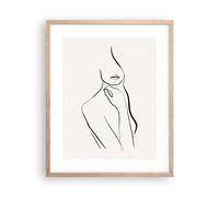 Cuadro Póster Marco Roble 40x50 cm Blanco y Negro Personas - 5045 - P2N