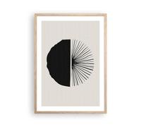 Cuadro Póster Marco Roble 50x70 cm Abstracto Blanco y Negro - 5726 - P2N
