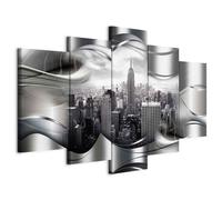 Cuadros B&D XXL - Cuadro en Lienzo 225x112 cm New York 5 piezas - Impresión en material tejido no tejido cuadros decoracion salon modernos lienzos - Ciudad Paisaje Nueva York NY d-A-0032-b-o