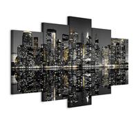 Cuadros B&D XXL - Cuadro en Lienzo New Nueva York 200x100 cm 5 piezas - Impresión en material tejido no tejido cuadros decoracion salon modernos lienzos decorativos dormitorios - 030111-37