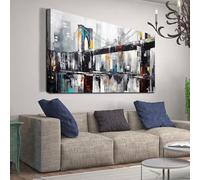 Cuadros de Nueva York para sala de estar, decoración de pared con el Puente de Brooklyn para dormitorio, láminas de paisajes urbanos en blanco y negro (20x40cm/sin marco).
